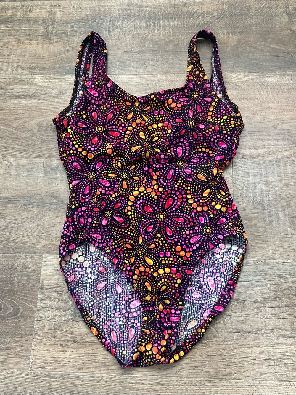 Catalina One-Piece Swimsuit with Pink 1X 16w Scoop Back Stretchy Beachy Simple